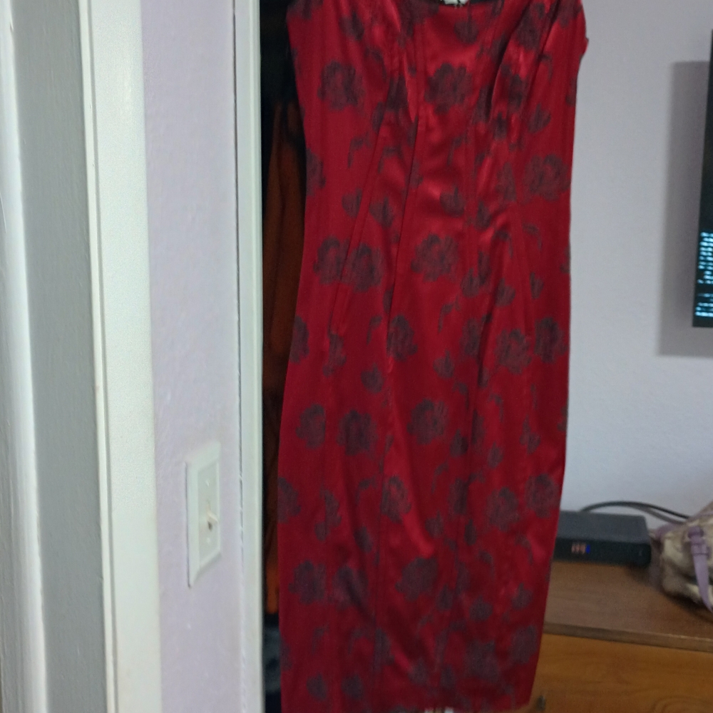 Moda International Red and Black Mid Dress